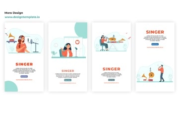Singer Character Instagram Story After Effects Template