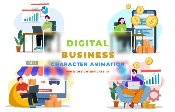 Digital Business Character Animation After Effects Template