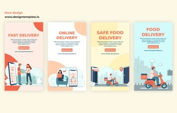 Food Delivery Instagram Story After Effects Template