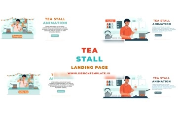 Tea Stall Landing Page After Effects Template