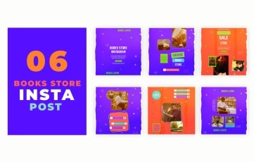 Books Store Instagram Post After Effects Template