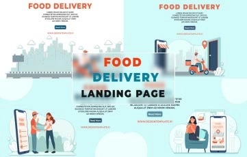 Food Delivery Landing Page After Effects Template