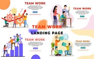 Team Work Landing Page After Effects Template