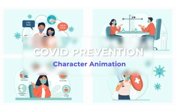 Covid Prevention Character Animation Scene Pack