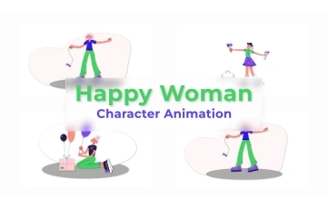 Happy Women's Day Character Animation Scene Pack