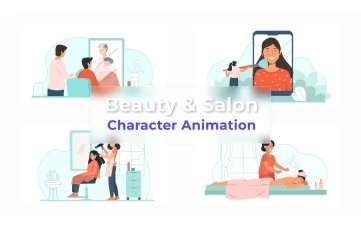 Beauty & Salon Character Animation Scene Pack After Effects Template