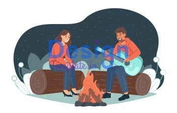 Weekend Camp Fire Animation Scene