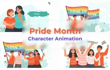 Pride Month Character Animation Premiere Pro Templates