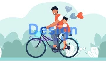 Weekend Bicycle Ride Animation Scene