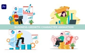 Bussines Growth Character Animation Premiere Pro Templates