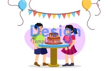 Birthday Party Celebration Animation Scene