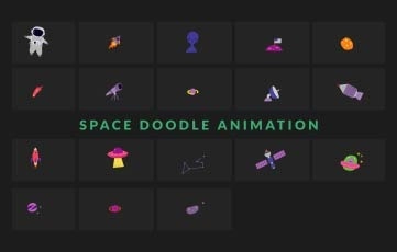 Space Doodle Animation Character Premiere Pro Templates
