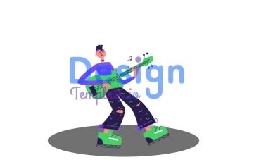 Dance And Guitar Animation Scene