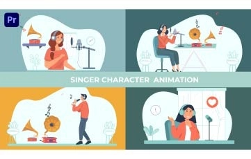 Vector Illustration Singers Character Animation Premiere Pro Templates