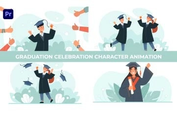 Graduation Celebration Character Animation Premiere Pro Templates