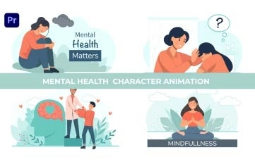 Mental Health Character Animation Premiere Pro Templates