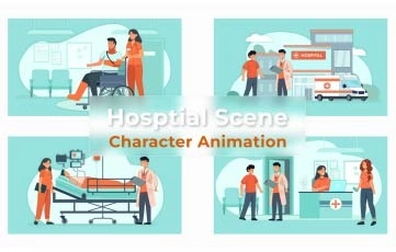 Hospital Scene Character Animation Premiere Pro Templates