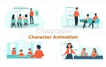 Classroom Character Animation Premiere Pro Templates