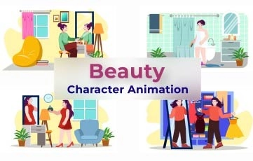 Vector Illustration Beauty Character Animation Premiere Pro Templates