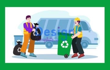 Vector Garbage Recycling Animation Scene