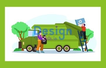 2D Garbage Recycling Animation Scene
