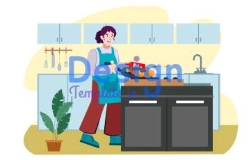 2D Cooking Animation Scene