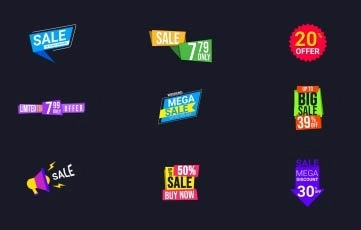 Sale Labels & Badges After Effects Templates