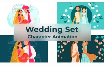Wedding Set Character Animation Premiere Pro Templates
