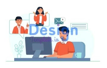 Work From Home Meeting Animation Scene