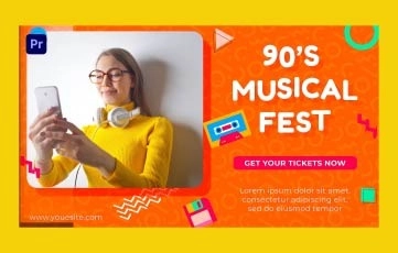 Flat 90s Music Festival Opener Premiere Pro Templates