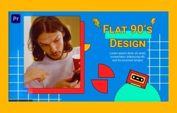 Flat 90's Slideshow Premiere Pro Templates