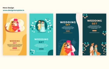 Indian Wedding Invitation Set Instagram Story Templates