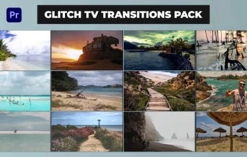 Glitch TV Transitions Pack Premiere Pro Template