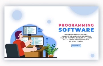 Programming Software Landing Page After Effects Template
