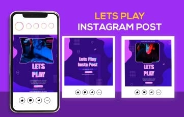 Lets Play Instagram Post After Effects Template