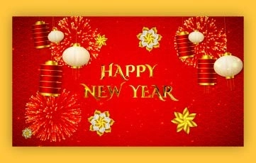 Chinese New Year Slideshow Designed With Golden Text AE Template