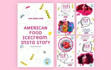 American Food Ice-cream Instagram Story After Effects Templates