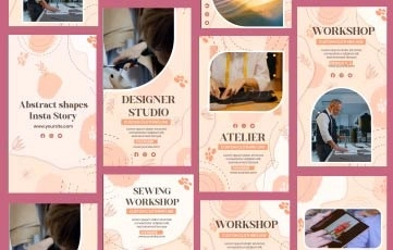 Flat Atelier Abstract Shapes Instagram Story After Effects Templates