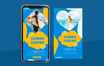 Summer Surfing Instagram Story After Effects Templates