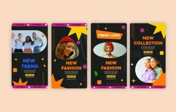 Geometric Shape Fashion Instagram Story After Effects Template