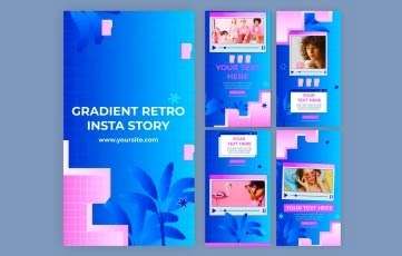 Gradient Retro Instagram Story After Effects Templates
