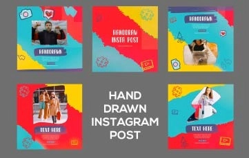 Hand Drawn Instagram Post After Effects Template 03