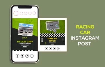 Racing Car Instagram Post After Effects Template