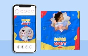 Paper Craft Instagram Post After Effects Template
