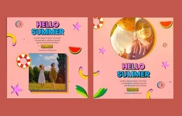 Summer Instagram Post After Effects Template