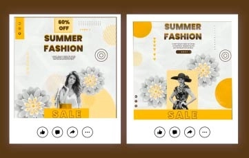 Summer Fashion Sale Instagram Post After Effects Template