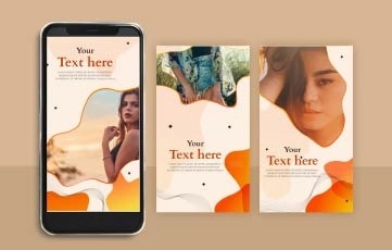 After Effects Abstract Wave Orange Instagram Story