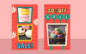Sweet Macarons Instagram Story Pack After Effects Template