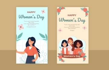 Women's day Flat Character Instagram Story After Effects Template