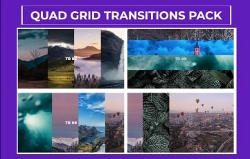 Professional Quad Grid Transitions Pack After Effects Template
